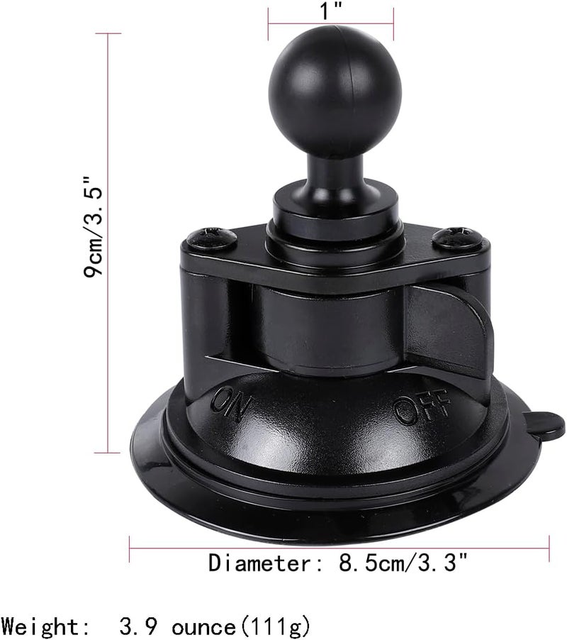 Leenconghui 1" Ball Suction Cup Base with Adhesive Dashboard Pad Mounting Disk - Image 3
