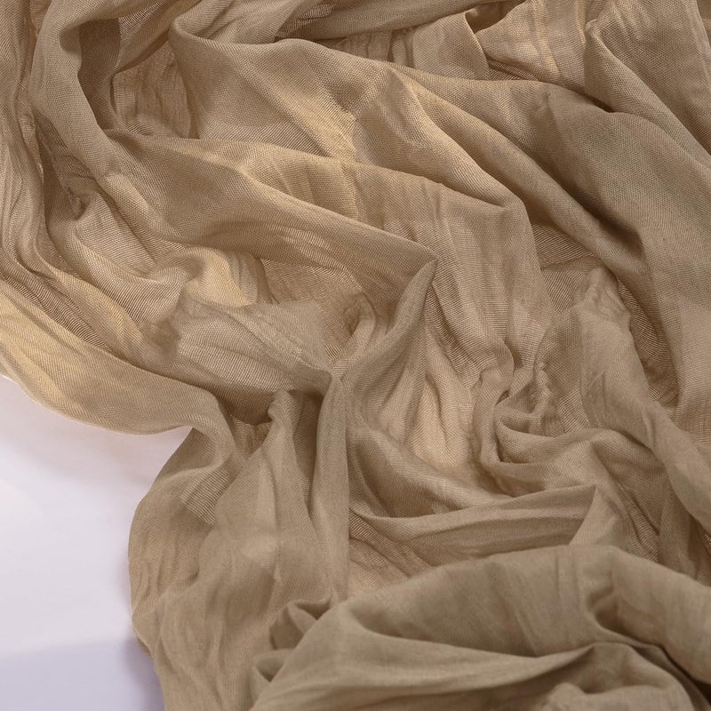 Socomi Nude Cheesecloth Gauze Table Runner 10ft 35 x122 Inches Gauze Boho Rustic Wedding Tablecloth for Bridal Shower Wedding Party Decoration - Image 2