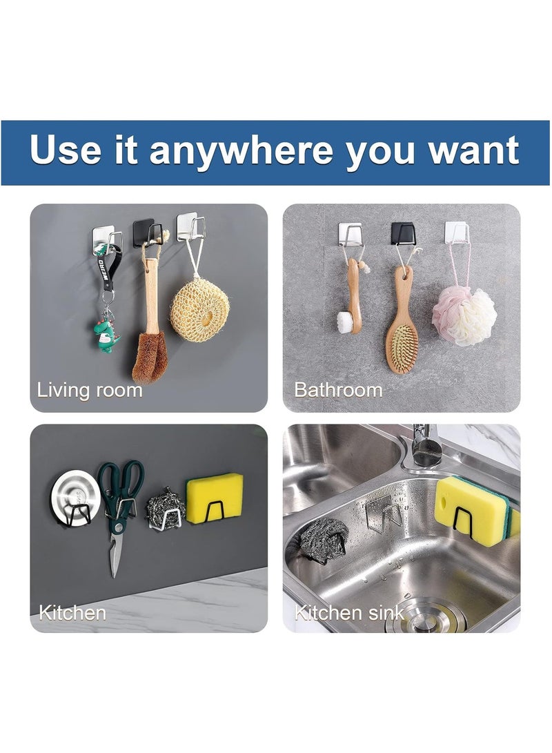 2 Pcs Premium Sponge Holders, Strong Adhesion Rustproof & Waterproof Small Sponge Holder for Kitchen Sink, Caddy, Brush & Pot Lid - Minimal Size - SUS304 Stainless Steel  - Image 4