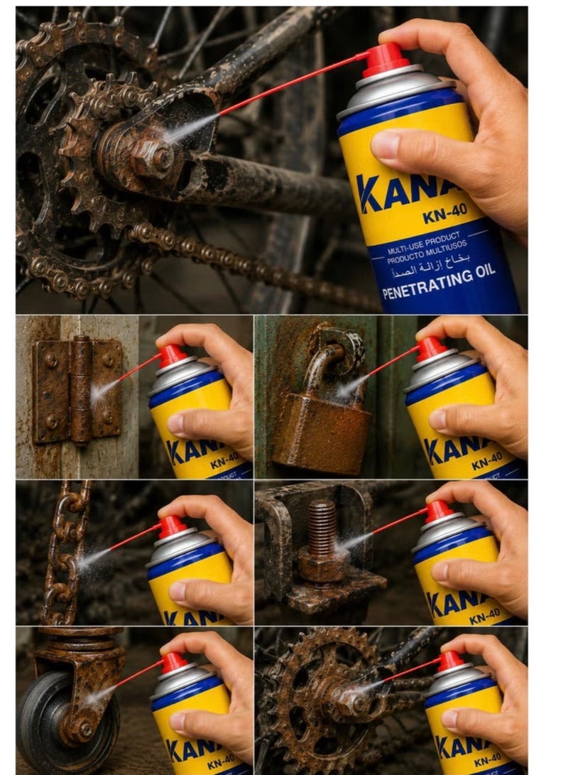 كانا بخاخ التشحيم متعدد الاستخدامات KANA KN-40 سعة 400 مل - مزيل الصدأ، مزيل الرطوبة، وزيت واقٍ - Image 3