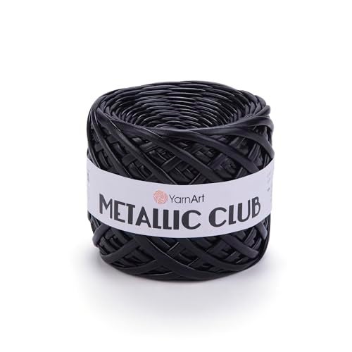 YarnArt Metallic Super Bulky T-Shirt Yarn - 100% Polyester, 6.35 oz / 180 gr, 60 yrds / 55 Meters - Shiny Colors - Handbag, Rug, Night Bag, Crochet Yarn (8120) - Image 1