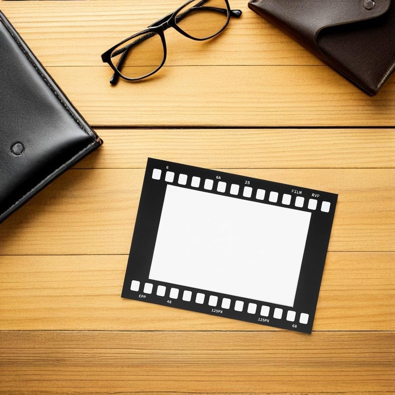 FENICAL Vintage Film Strip Photo Frames 6-inch Paper Collage Wall Frames Set of 10 Rustic Retro Cardboard Picture Holders for Home Bedroom Living Room Decor - Image 5