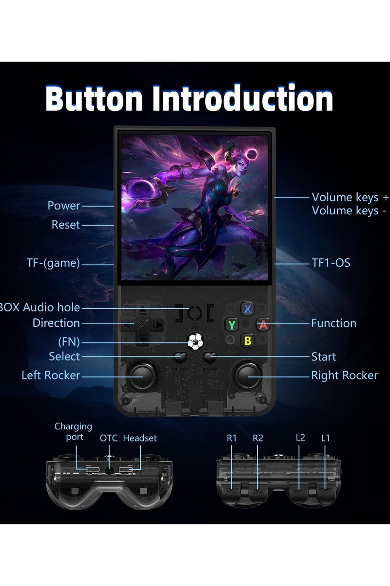 Joshberg R36MAX Retro Handheld Game Console,128GB Built-in 22,000+ Classic Games,Portable Open Source Linux System,4.0-inch 4K HD IPS Screen & Video Player (Black 128G) - Image 4