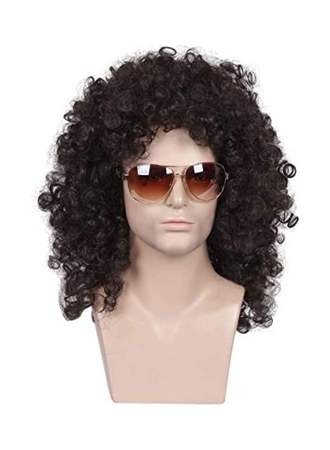 Curly Natural Wig For Men Dark Brown 3inch