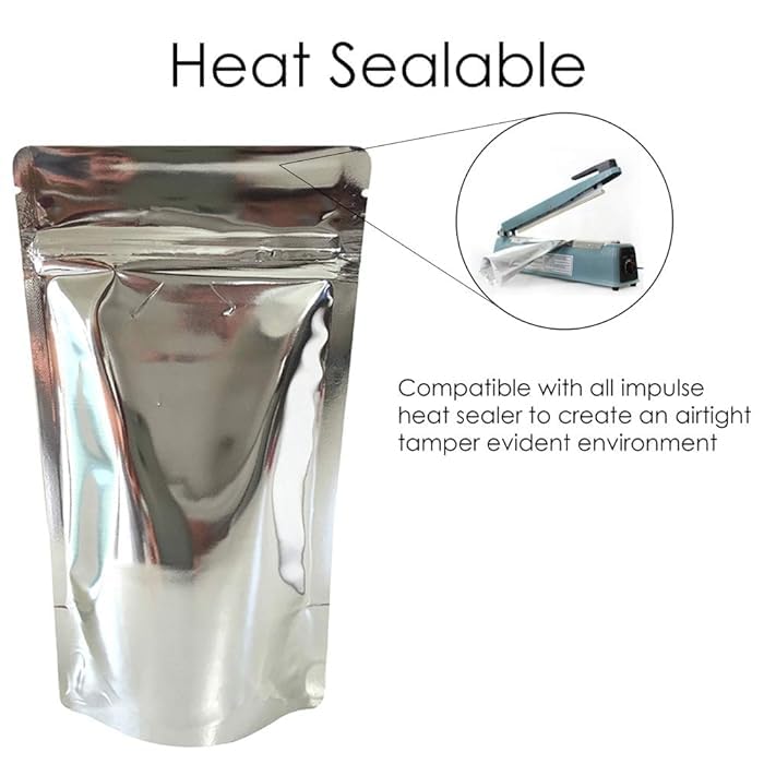Deera DEERA Both Side Silver With Ziplock Pouch Silver100mmx170mmPack Of 100  - Image 3