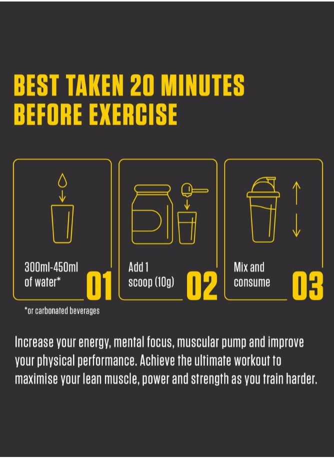 FUEL-UP by Kcal - Pre Workout - Green Apple -1.8g Beta Alanine-1.5g Citrulline- 180mg Caffeine- 30 Servings- 300g - Image 1