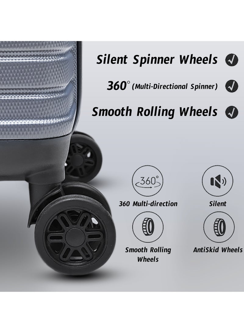 ZAAPPY Lightweight Luggage Hard Shell Trolly with smooth spinner wheels and secured combination lock ABS Suitcases for travel - Image 5