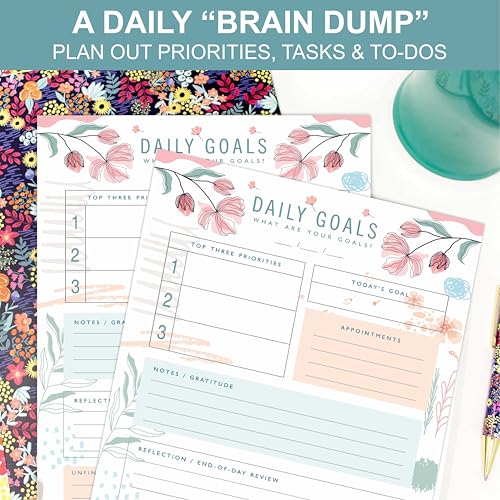 mudrit Daily Goals, Gratitude List, Daily Goals Planner, My Daily to Do List Organiser, Pink Peach Personal Planner Journal, 8.25 x 11.25 Inches, 53 Pages - Image 2