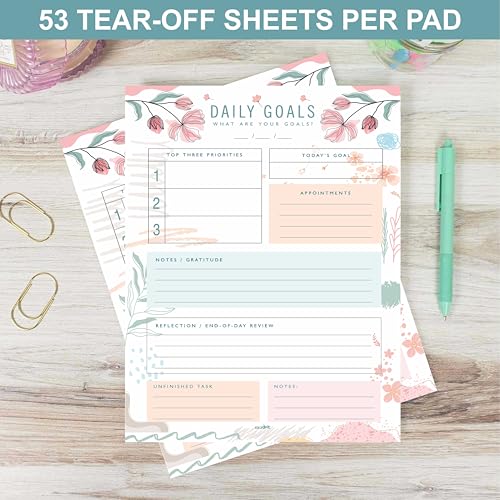 mudrit Daily Goals, Gratitude List, Daily Goals Planner, My Daily to Do List Organiser, Pink Peach Personal Planner Journal, 8.25 x 11.25 Inches, 53 Pages - Image 3