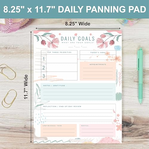 mudrit Daily Goals, Gratitude List, Daily Goals Planner, My Daily to Do List Organiser, Pink Peach Personal Planner Journal, 8.25 x 11.25 Inches, 53 Pages - Image 4