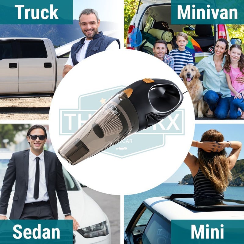 Power Practical ThisWorx for Car Vacuum Cleaner 12V Handheld Portable for Deep Cleaning|110W Vacuum Motor&4200Pa Powerful Suction,16 Ft Cord,Hepa-Filter&Bag for Travel-Car Accessories(Black),1.089 Kilogram - Image 5