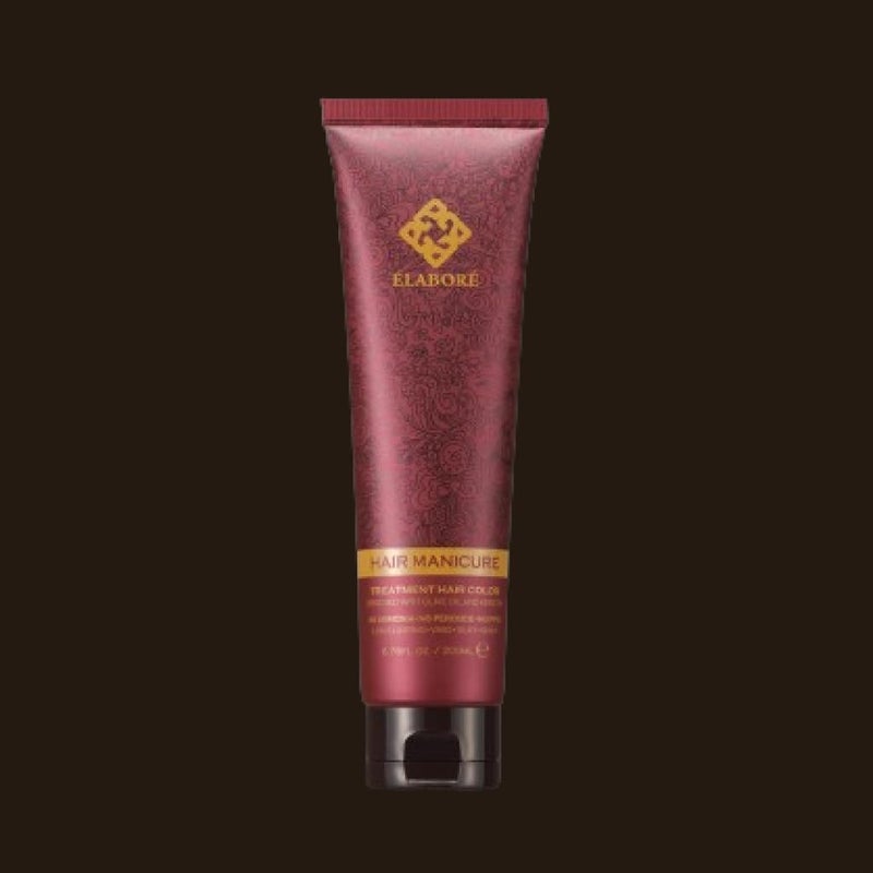 Elabore Hair Manicure Treatment Hair Color 676 fl oz  200 ml With Olive Oil and Keratin No Ammonia No Peroxide No PPD Chocolate Gray cover 200ml