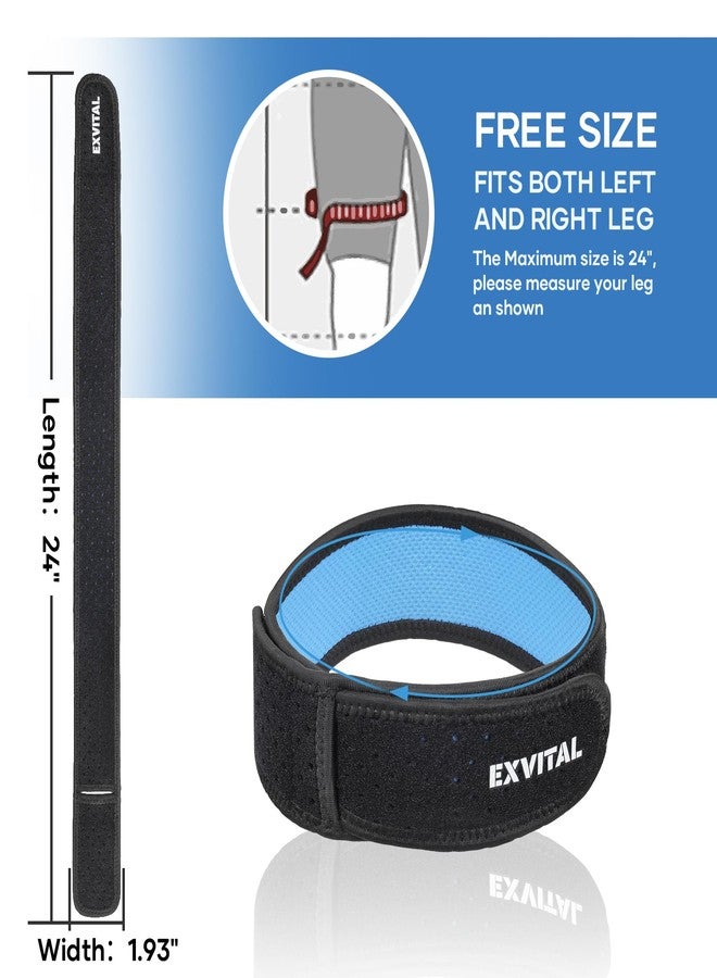 أربطة EXVITAL IT Band، دعامة الرباط الحرقفي الظنبوبي، تخفف من متلازمة الرباط الحرقفي الظنبوبي للرجال والنساء، أربطة ركبة قابلة للتعديل، رباط ضغط الرباط الحرقفي الظنبوبي للتمارين الرياضية، عبوة واحدة - Image 3