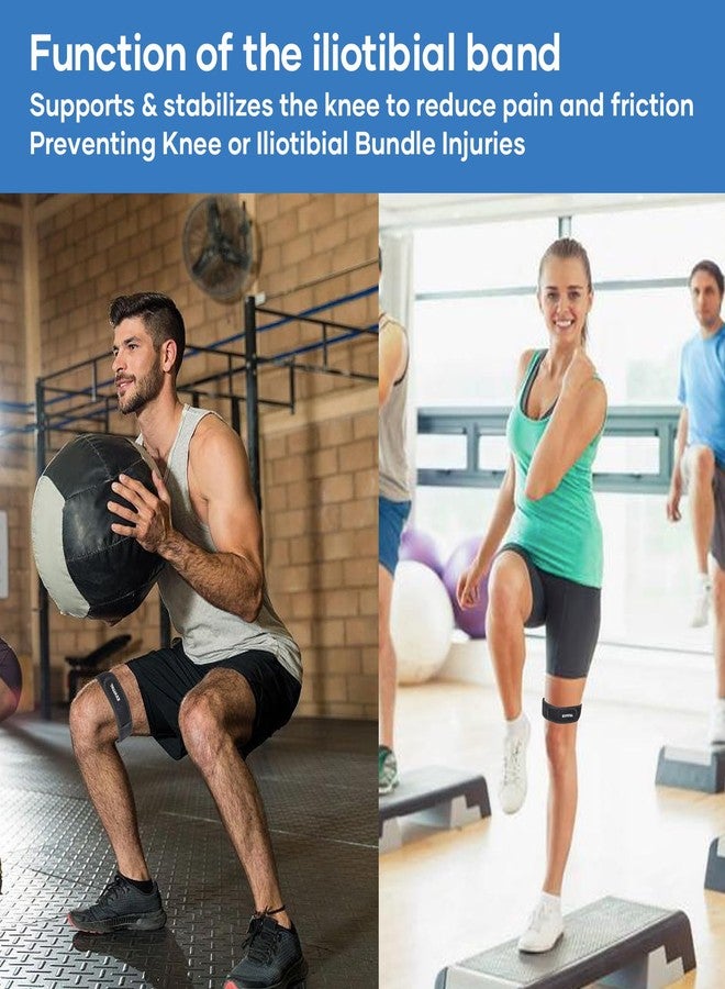 أربطة EXVITAL IT Band، دعامة الرباط الحرقفي الظنبوبي، تخفف من متلازمة الرباط الحرقفي الظنبوبي للرجال والنساء، أربطة ركبة قابلة للتعديل، رباط ضغط الرباط الحرقفي الظنبوبي للتمارين الرياضية، عبوة واحدة - Image 5