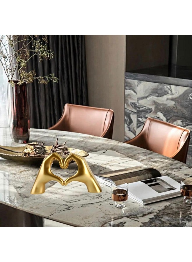 MOYI MOYI Gold Decor for Livingroom Bedroom Bookshelf Coffe Table,Heart Hands Aesthetic Boho Shelf Statue,Unique Birthday Decorations for Women Mom Girlfriend (No Bracelets) - Image 4