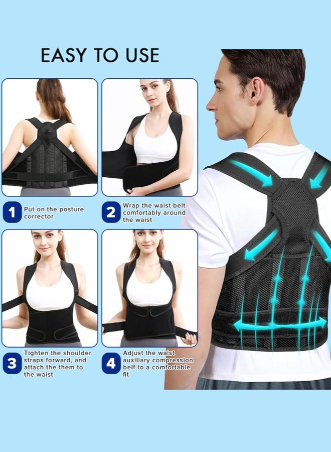 أوجا دعم الظهر، دعم كامل للظهر مُحسَّن، مصحح وضعية للنساء والرجال، مقوم كتف قابل للتعديل لتحسين وضعية الظهر، يخفف الألم، ألم قطني، ألم الكتف - Image 5