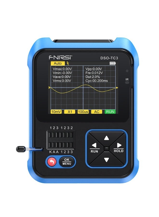 فنيرسي {"en":"DSO-TC3 Oscilloscope - 3-in-1 Handheld Oscilloscope \u0026 DDS Signal Generator \u0026 Transistor Tester, 500Khz Bandwidth 10MSa/s Sampling Rate, 6 Types of Waveforms, Transistors Measure - Image 1
