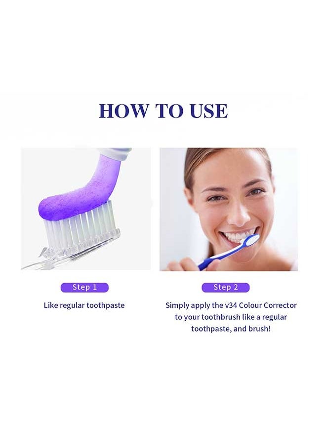 Lanthome - Tooth Whitening Purple Toothpaste, V34 Colour Correction Toothpaste,  Teeth Whitening Fresh Breath, Sensitive Teeth Toothpastes Stain Removal for Yellow Teeth - Image 1