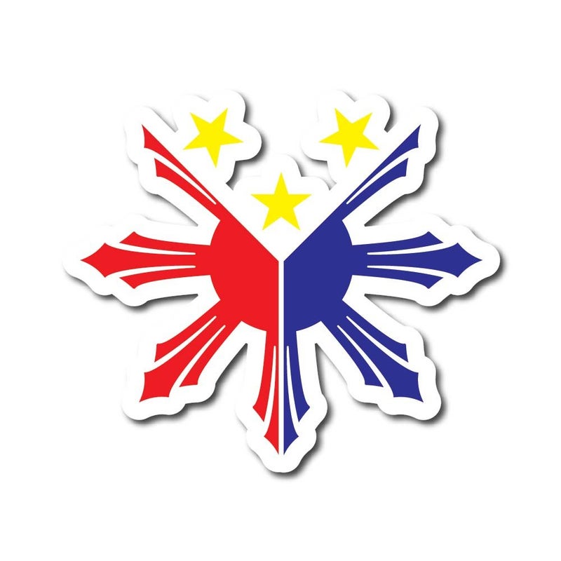 Philippines Flag Filipino Decal Sticker for Car Window Laptop and More  958 4 x 44 RedBlueYellow