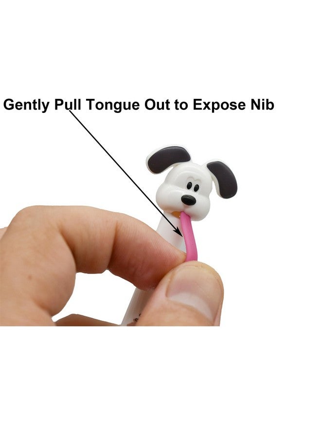 Maydahui 8 Pcs Adorable Cat Dog Tongue-out Pens Release Pressure Pens Cute Cat Dog Gel Pens Novelty Animal Pens Black Ink for Dog Cat Lovers Shcool Office Supplies Party - Image 4