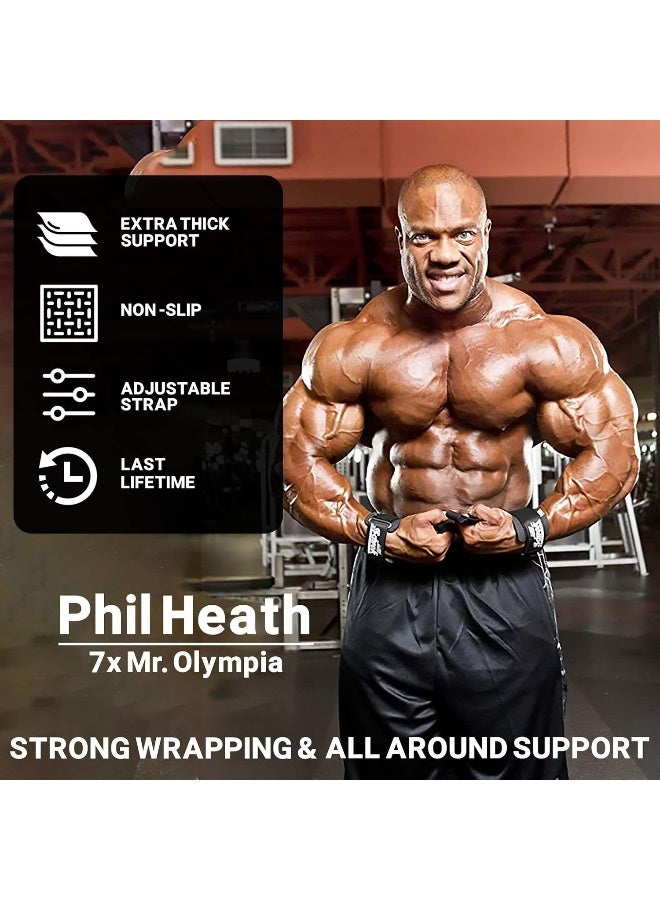 Schiek Lifting Straps with Wrist Guard and Dowels - Image 2