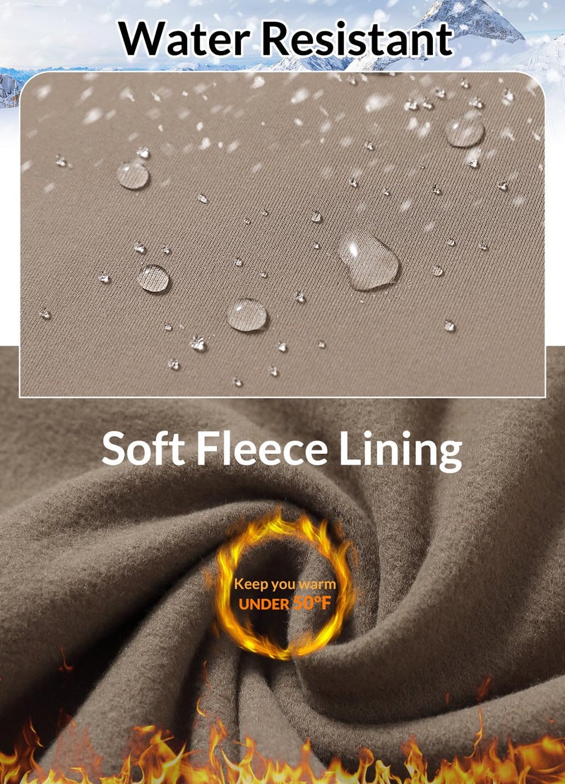 baleaf Women's Fleece Lined Pants Winter Thermal Warm Yoga Pants Flare Leggings Waterproof Warm Bell Bottom Leggings with Pockets 29'' Cocoa Creme S - Image 3