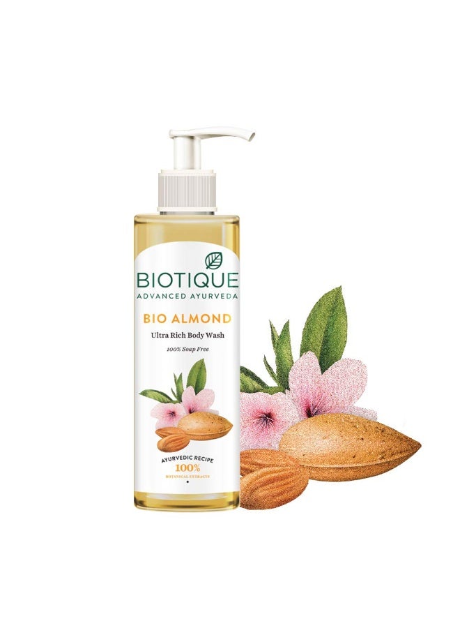 Biotique Almond Oil Ultra Rich Body Wash| Maintains Skin’s Natural pH |100% Botanical Extracts| Soap-Free Body Wash Suitable for All Skin Types | 200mL - Image 3