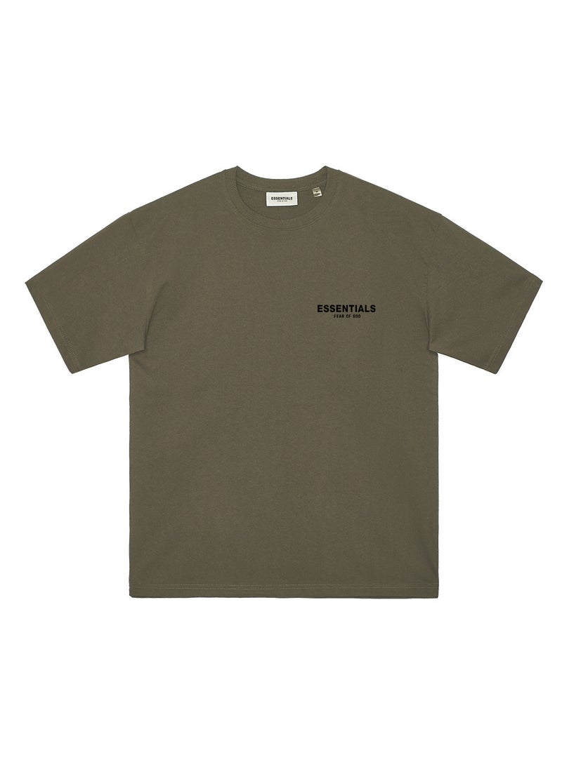 Generic - FOG Double Line ESSENTIALS Season 8 SS22 Flocking Loose Large OS Short-sleeved T-shirt Men's High Street Trendy Brand - Image 1