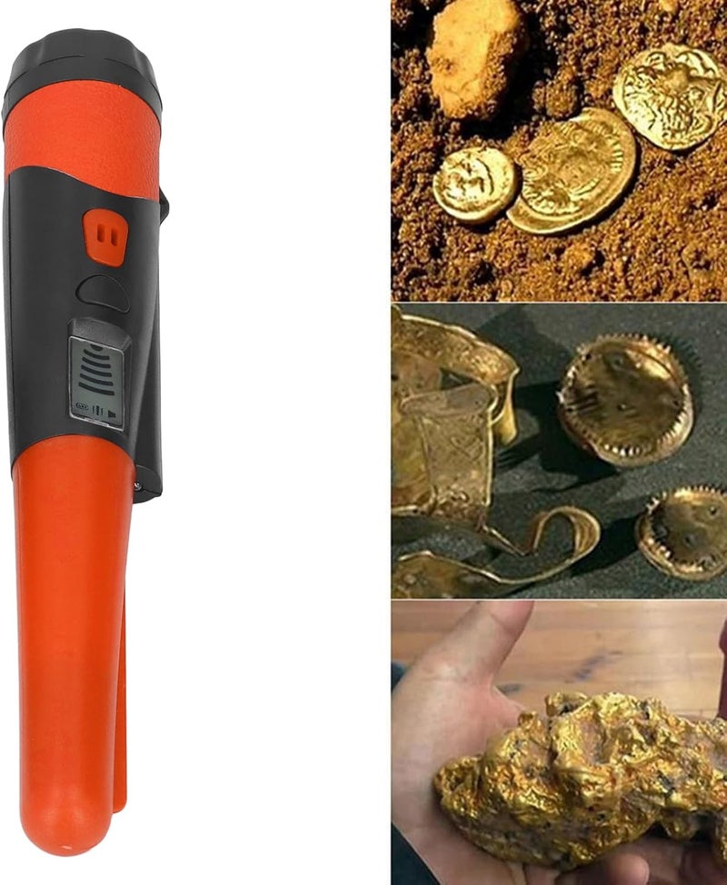 Metal Detector Handheld Wand Pinpointer-Professional Waterproof Pin Pointer High Sensitivity Portable Search Treasure Pinpointing Finder Probe,360° Scanning Unearthing Treasure Finder(orange) - Image 4