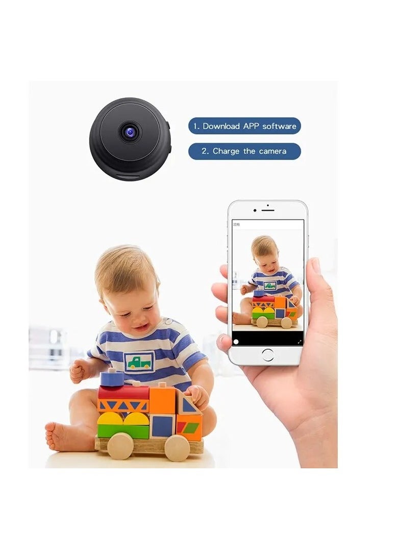 Mini Security Camera, 72p HD Remote Surveillance Camera Recorder, Lightweight And Portable White Wifi IP Camera, Compact Durable 2MP Mini Camera For Baby Monitor Home Office Security, (1pc White)