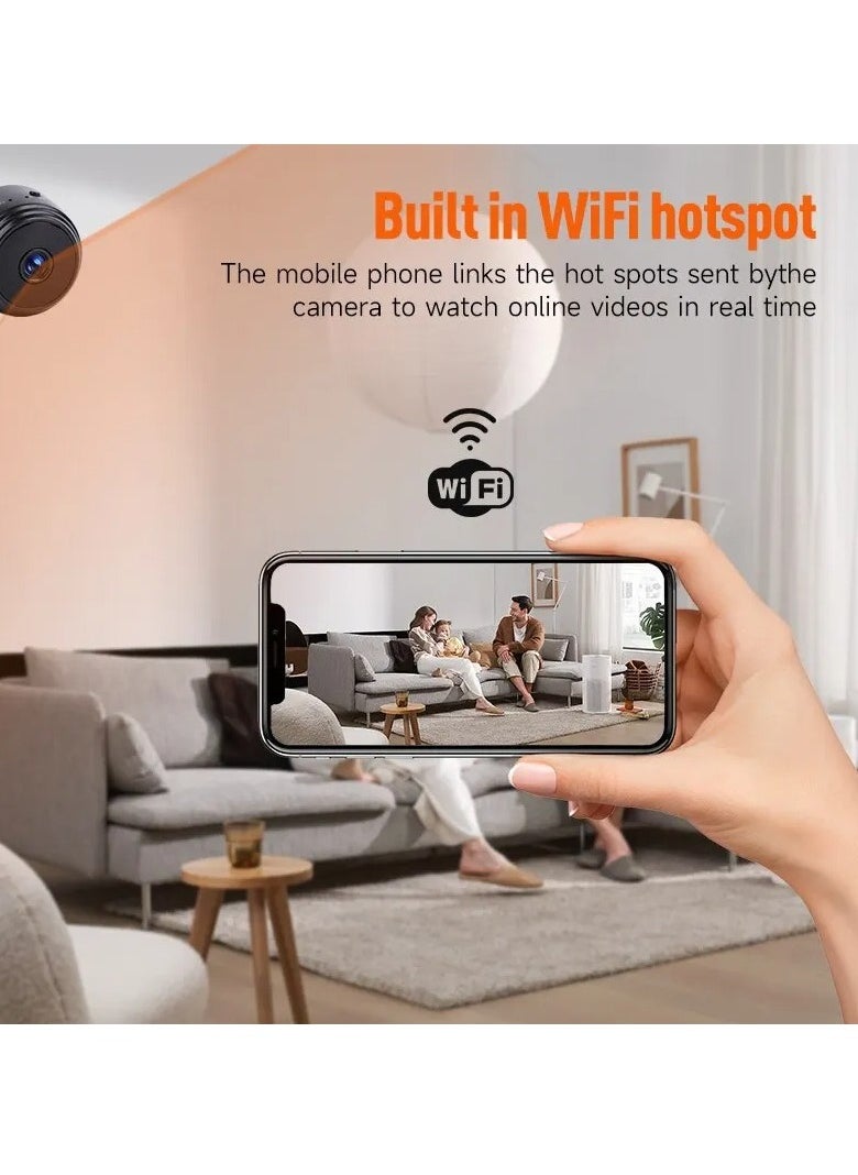 Mini Security Camera, 72p HD Remote Surveillance Camera Recorder, Lightweight And Portable White Wifi IP Camera, Compact Durable 2MP Mini Camera For Baby Monitor Home Office Security, (1pc White)