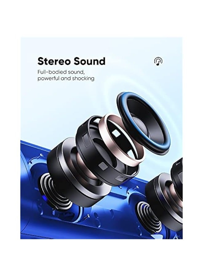 ANKOVO Bluetooth Speaker with HD Sound, Portable Wireless, IPX5 Waterproof, Up to 24H Playtime, TWS Pairing, BT5.3, for Home/Party/Outdoor/Beach, Birthday Gift - Image 2