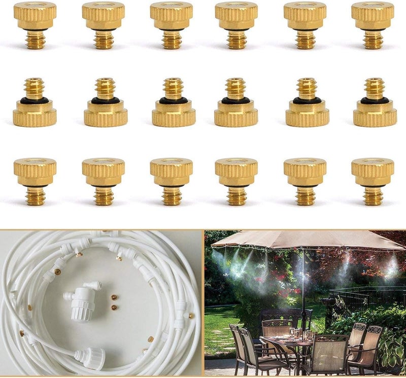 RuoFeng Mister Nozzles Brass For Outdoor Cooling System Low-Pressure Atomizer 22 pcs Orifice 0.02" (0.5 mm) 10-24 UNC - Image 5