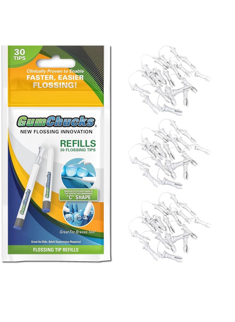 Gumchucks Orthodontic Flossers Dental Floss - Floss for Braces - Brace Floss Picks - Gum Flossing Picks - Ortho Dental Flossers (30 Flossing Tips)  - Image 1