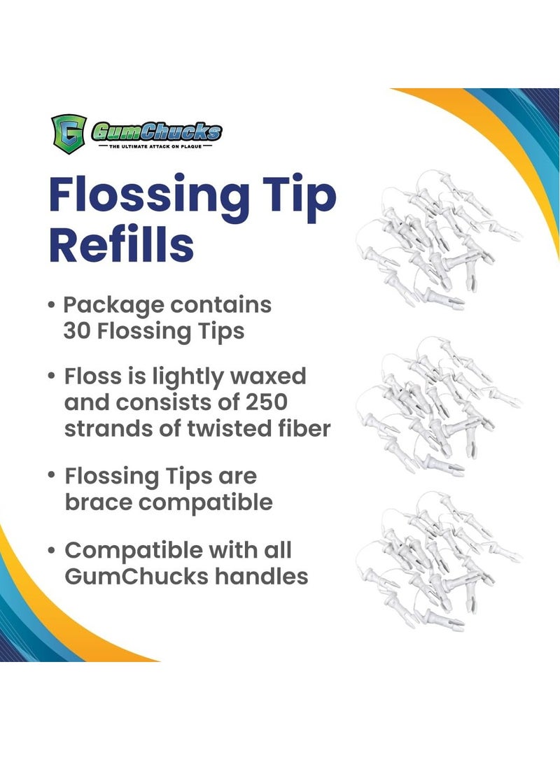Gumchucks Orthodontic Flossers Dental Floss - Floss for Braces - Brace Floss Picks - Gum Flossing Picks - Ortho Dental Flossers (30 Flossing Tips)  - Image 3