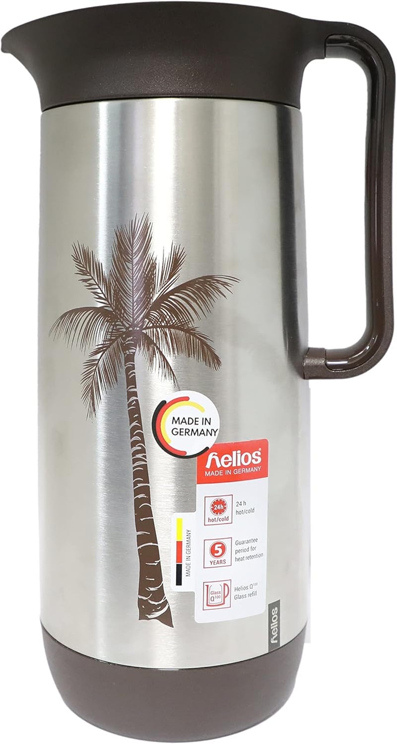 Helios 1.0 L Stainless Steel Vacuum Flask with Palm Design