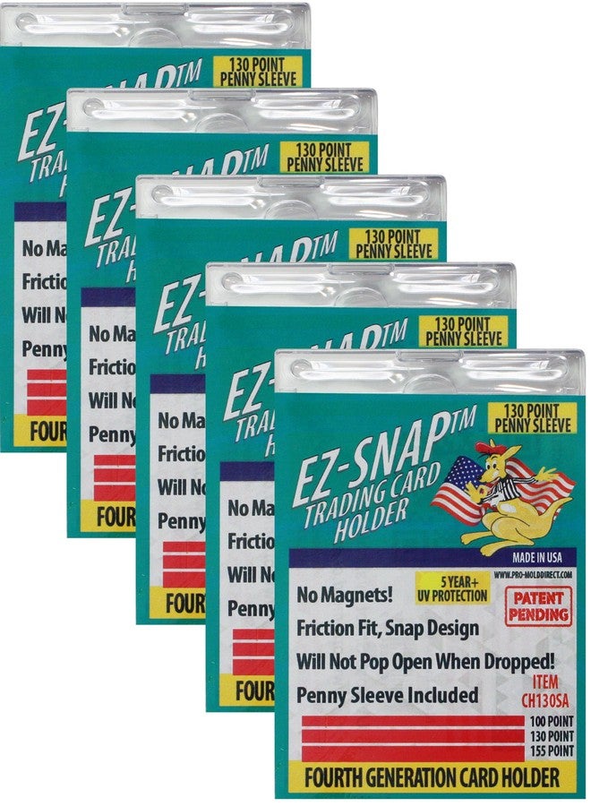 Pro-Mold 5-Count Pro-Mold 130pt EZ-Snap Trading Card Holders Holds Sleeved Card UV Protection CH130SA - Image 1