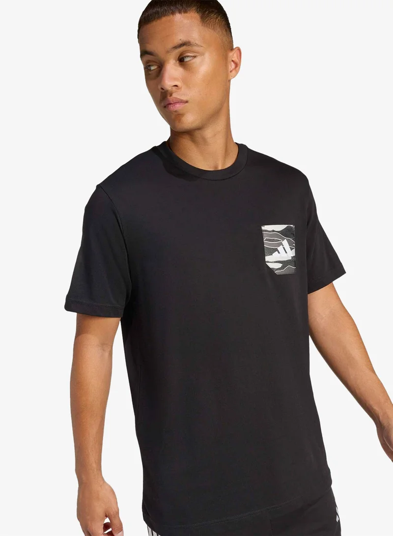 Adidas Camo Woven Pocket Graphic T-Shirt