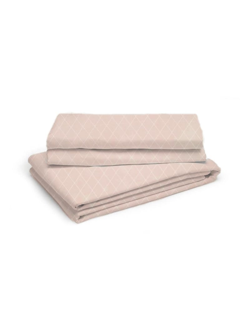 Filymore 300 TC Microfiber Solid Embossed Check Double/King Size Bedsheet with 2 Pillow Covers (90x95 Inches) – Soft, Durable Cream Single Color Bedcover for Home & Hotel Use - Image 4