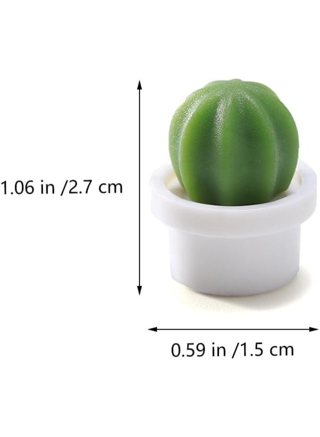 Goolsky 6pcs Adorable Cactus Fridge Magnets - Cartoon Plant Design, Durable ABS Material, Oval Shape for Kitchen & Dining Decor  - Image 3