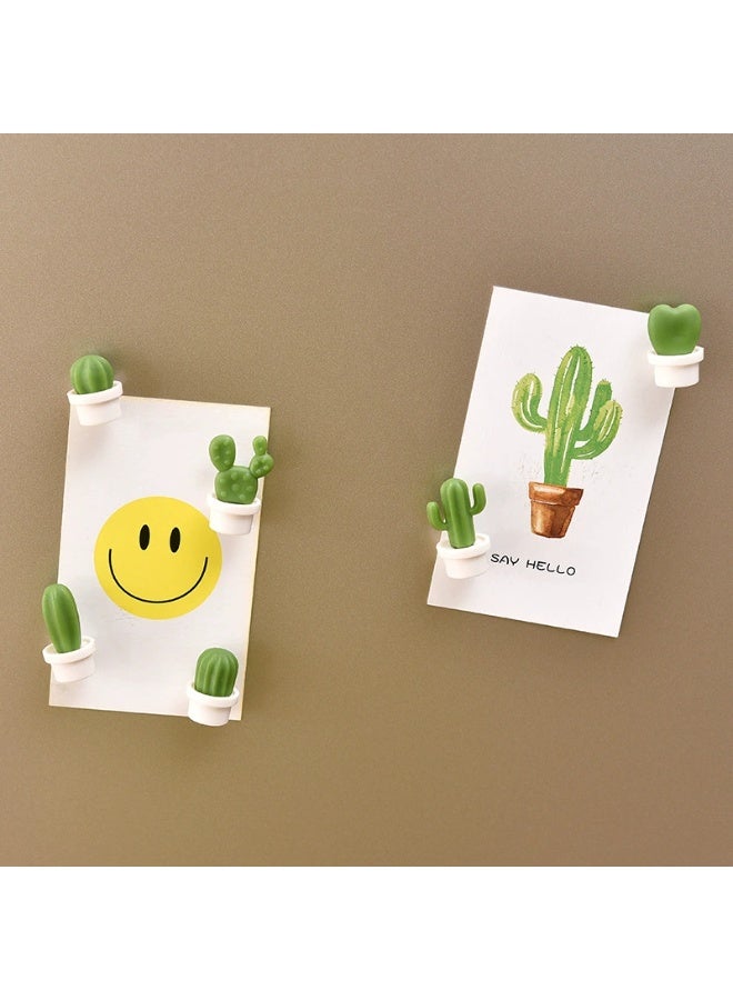 Goolsky 6pcs Adorable Cactus Fridge Magnets - Cartoon Plant Design, Durable ABS Material, Oval Shape for Kitchen & Dining Decor  - Image 2