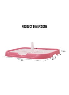 NNC PETS Dog potty training toilet for medium to large breeds, Plastic dog pee pad holder with Column, and Removable grid design, Detachable and easy-to-clean dog potty tray 54 cm (Pink)  - Image 2