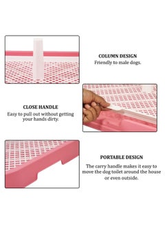 NNC PETS Dog potty training toilet for medium to large breeds, Plastic dog pee pad holder with Column, and Removable grid design, Detachable and easy-to-clean dog potty tray 54 cm (Pink)  - Image 3
