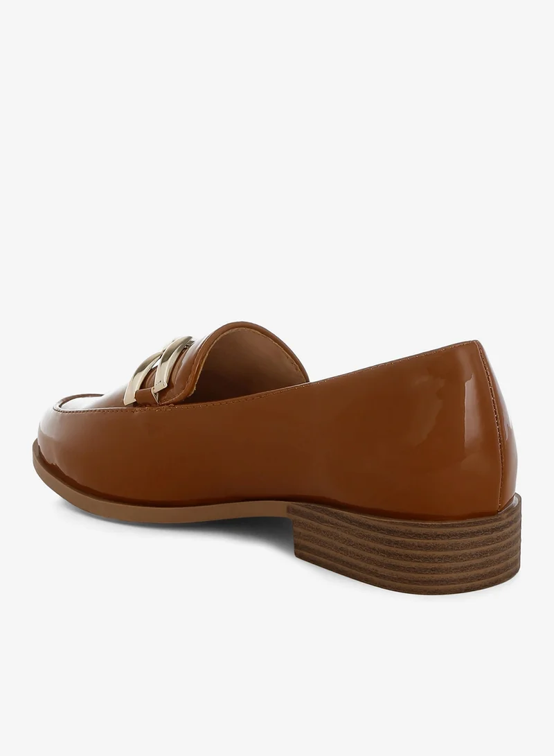 London Rag Tan Patent Faux Leather Loafers in Tan for Women | Best Price UAE