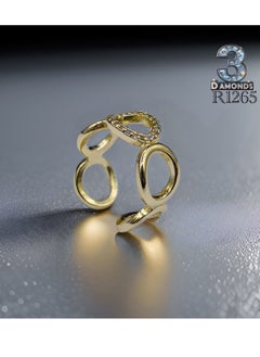 Women's Ring, Gold Plated, High Quality With Sparkling Zircon
