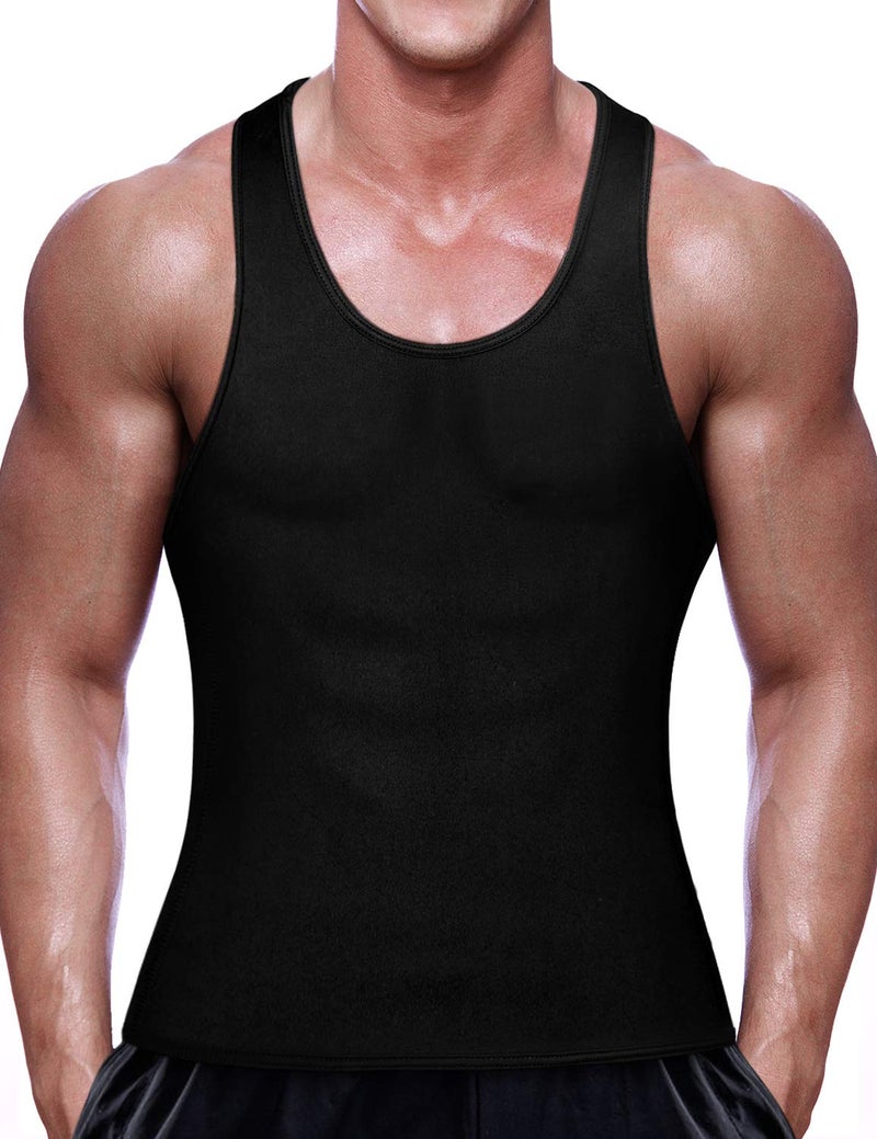 NonEcho Men Sauna Vest Neoprene Sweat Weight Loss Waist Trainer Shirt Workout Tank Top - Image 1