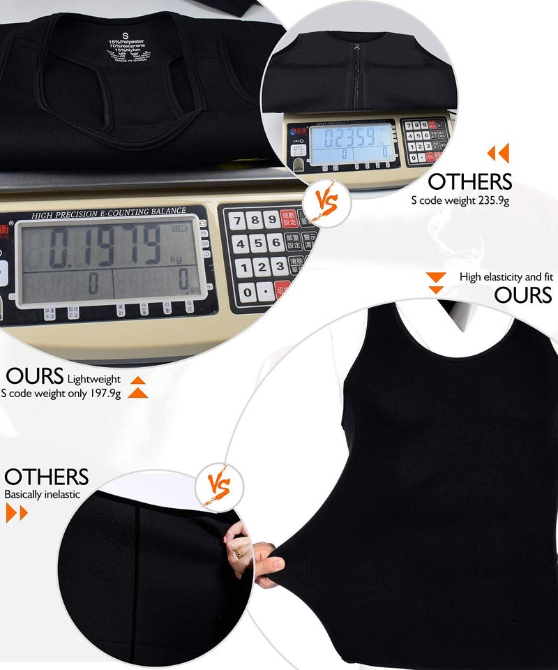 NonEcho Men Sauna Vest Neoprene Sweat Weight Loss Waist Trainer Shirt Workout Tank Top - Image 2