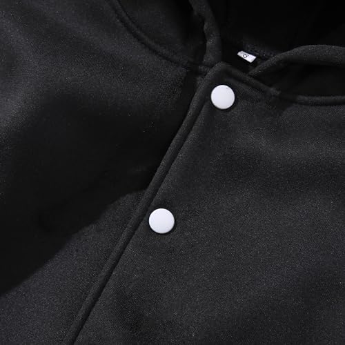 Mowbeat Kids Hooded Baseball Jacket Boys Varsity Jackets Sports Track Coat Top for Girl Outerwear (HOOD, 7-8Years) - Image 3