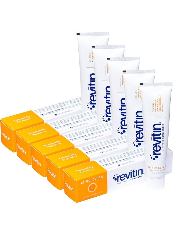 Revitin Natural Toothpaste And Prebiotic Oral Therapy (5 Pack) 