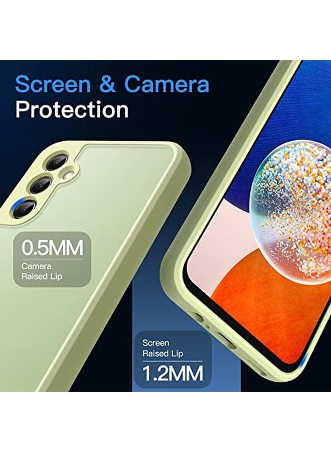 جي تيك جراب غير لامع لهاتف Samsung Galaxy A14 4G 5G مقاس 6.6 بوصة مع ظهر شفاف غير لامع وغطاء هاتف نحيف مضاد لبصمات الأصابع باللون الليموني - Image 4